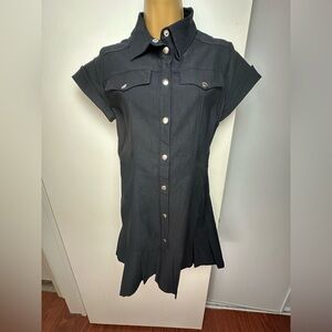 CURRENT MOOD X Dolls Kill Black Live N’ Learn Button Down Gothic Dress NWOT S